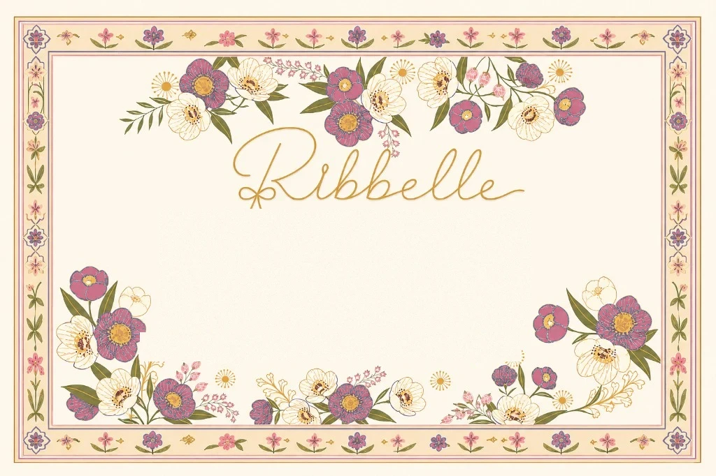 Ribbelle keepsake card with garden florals